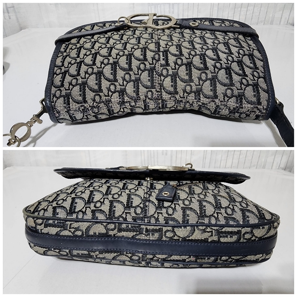 CHRISTIAN DIOR Monogram Flap Messenger Navy Blue - Picture 11 of 16